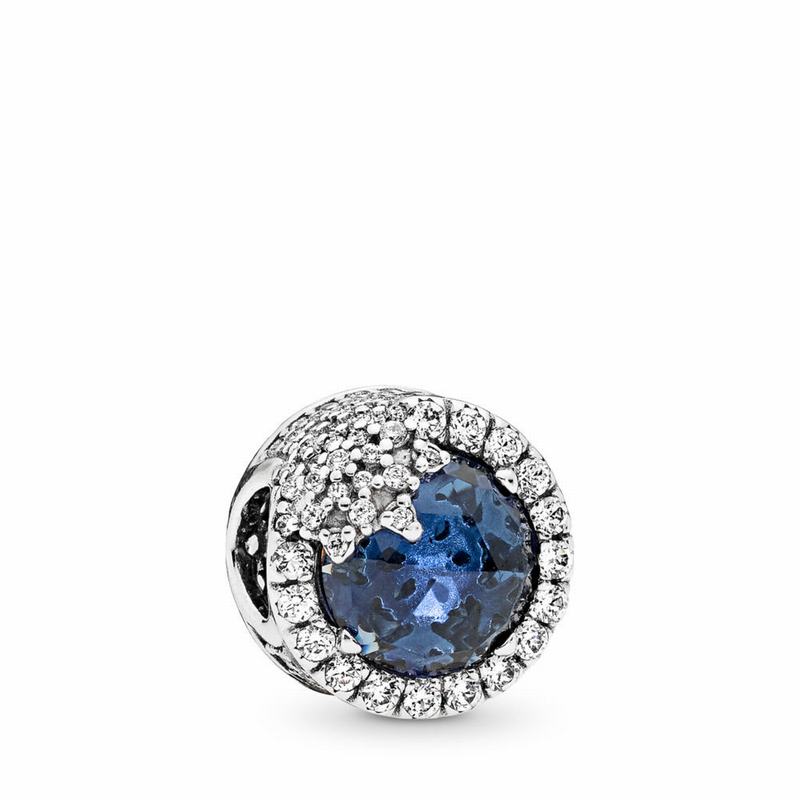 Pandora Dazzling Snowflake Charm Ireland - Sterling Silver/Blue/Mixed Stones/Cubic Zirconia - 739406